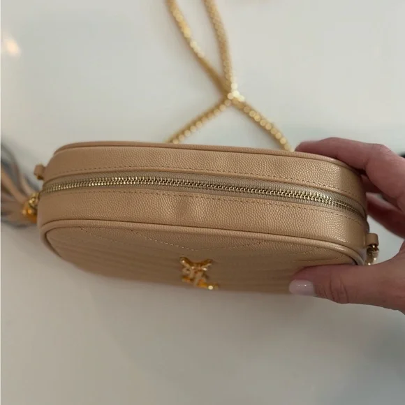 YSL Beige Quilted Crossbody Bag - Picture 6 of 8